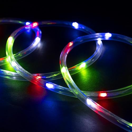 Miniatura 5 de Cuerda de luz LED de 8 modos de 20 pies, iluminación de acento impermeable para exteriores, control remoto incluido, certificado ETL con tubo de PVC