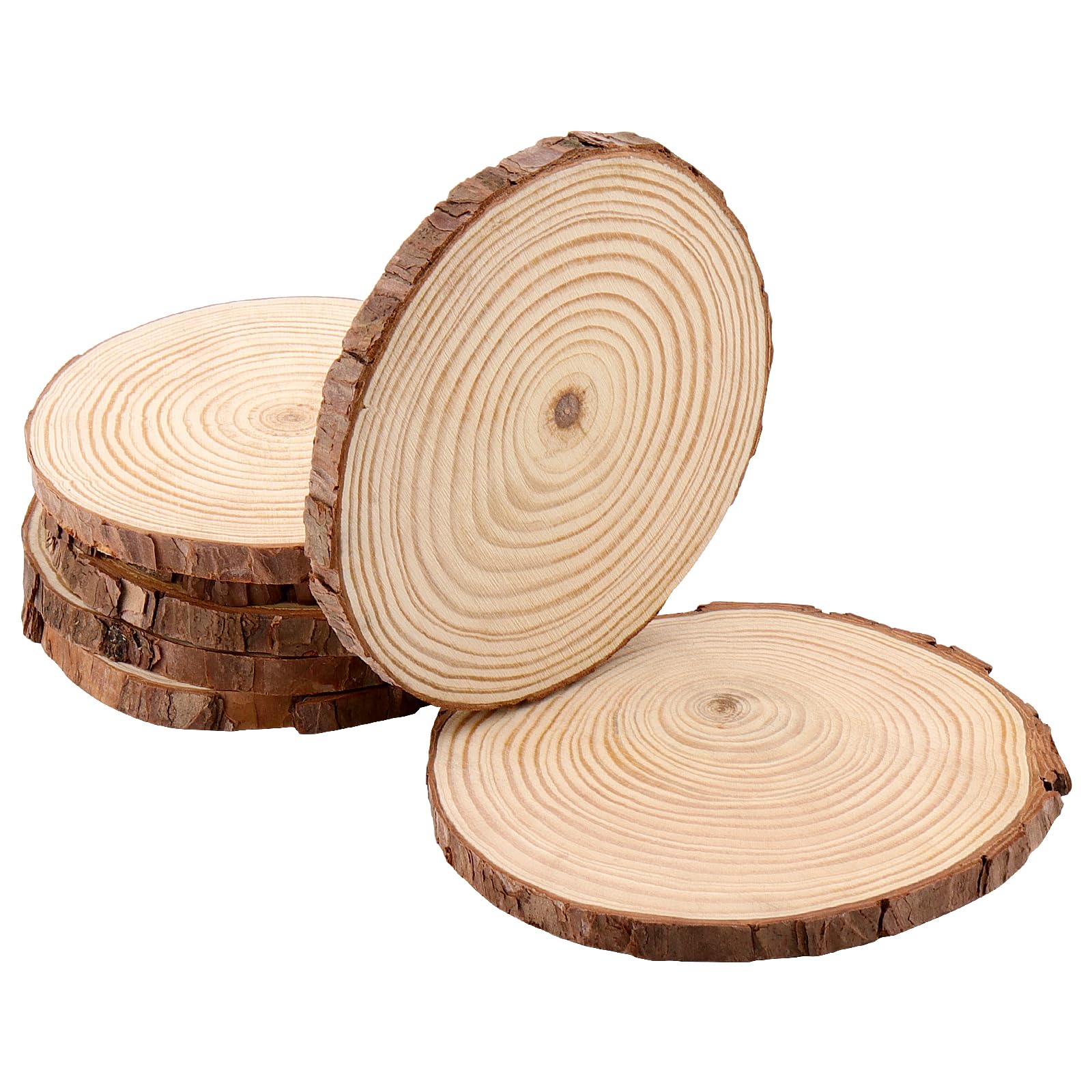 HEIHAK 30 PCS 13-14cm Pine Wood Slices, Natural Round Wood Circles - Image 4