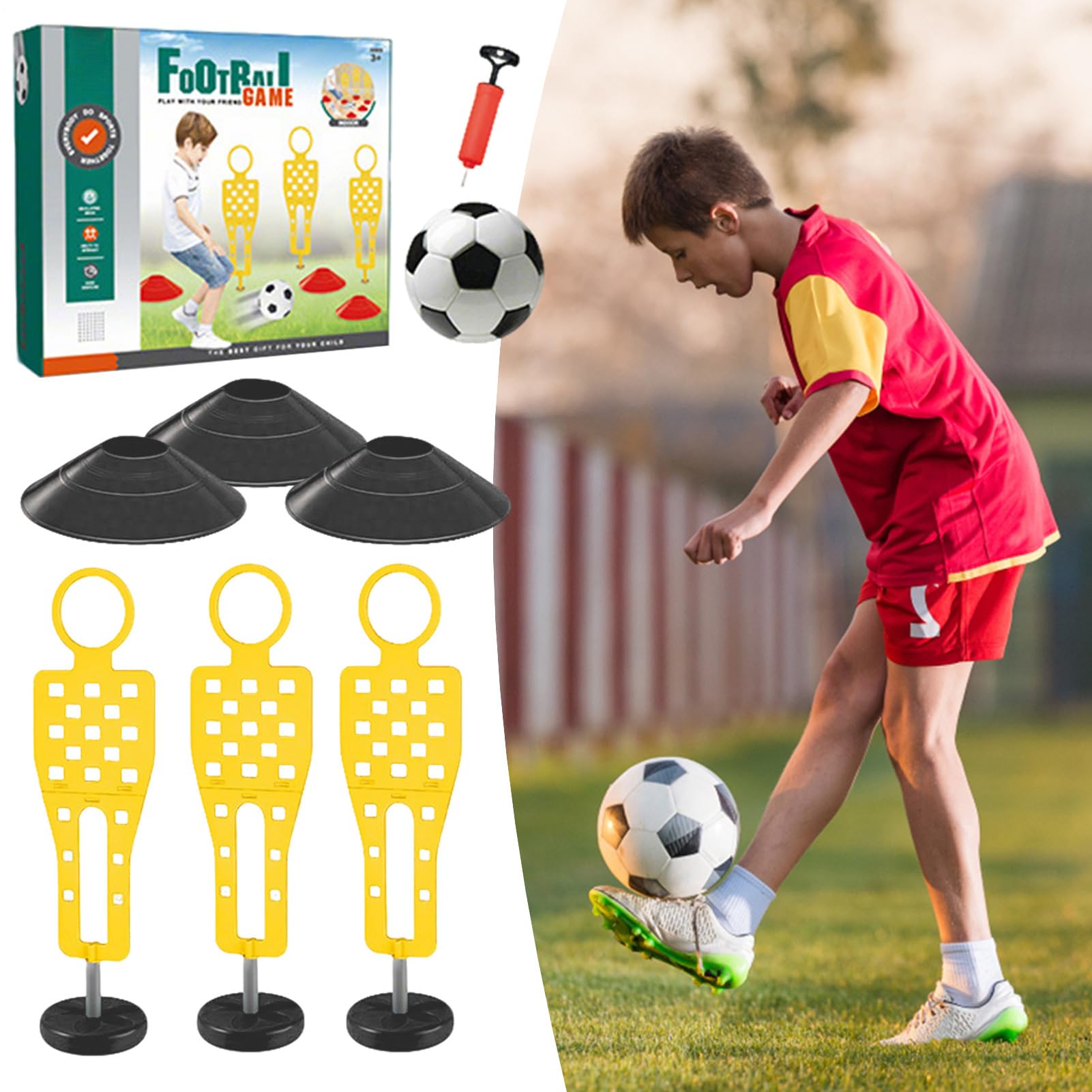 Attrezzatura Per Calcio | Sagome Allenamento Calcio | Kit Gioco Ostacoli Educativo Bambini Attività Multiplayer Da Esterno Casa Palestra Giardino