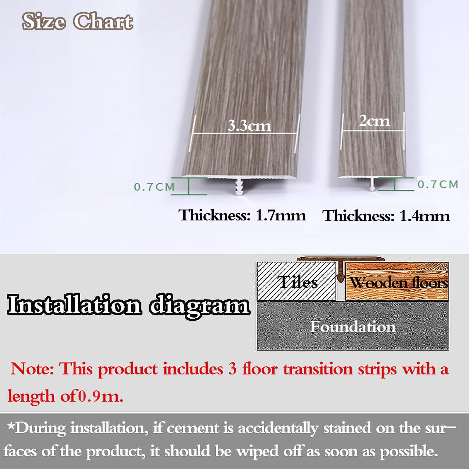 3PCS A T Finitura Effetto Legno,Profilo T in Alluminio,Striscia di Transizione A T per Pavimenti,Liscio,Impermeabile,per Unire Fessure nel Pavimento E Transizioni tra Porte