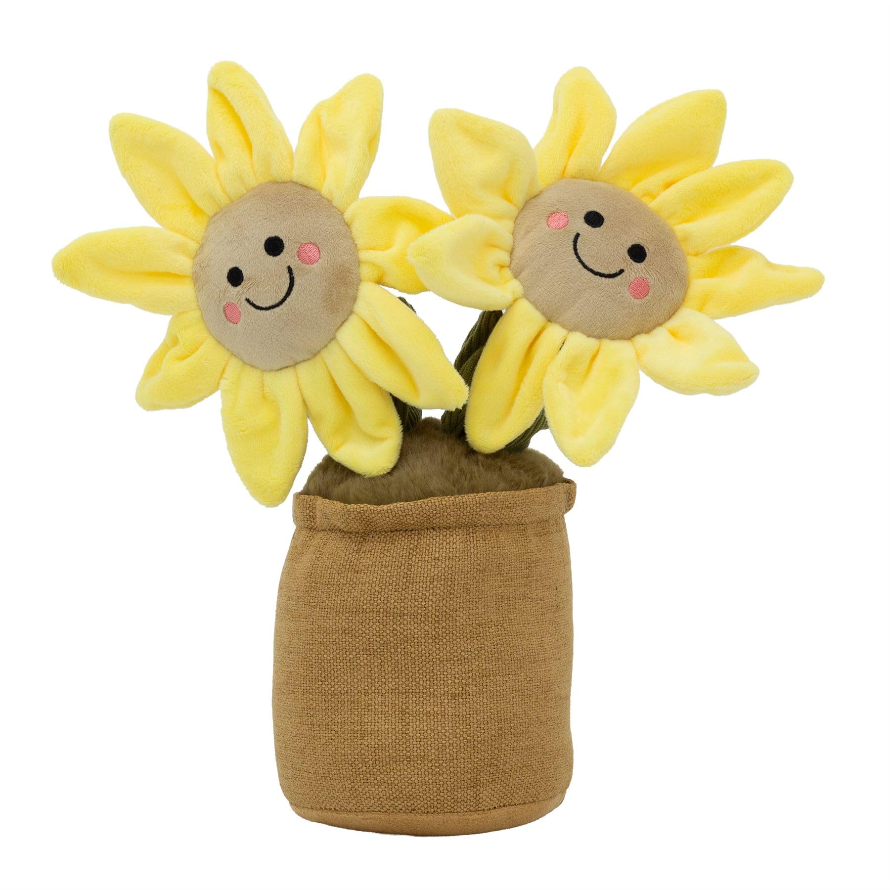 Carousel Home Multicoloured Sunflower Doorstop, 1.5Kg Decorative Novelty Flower Pot Fabric Door Stop Quirky Cottage Door Stopper - 34Cm