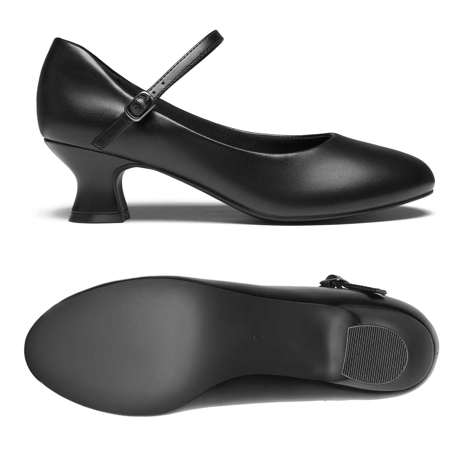 YESSA Black Character Shoes for Women 1920s Shoes 2
