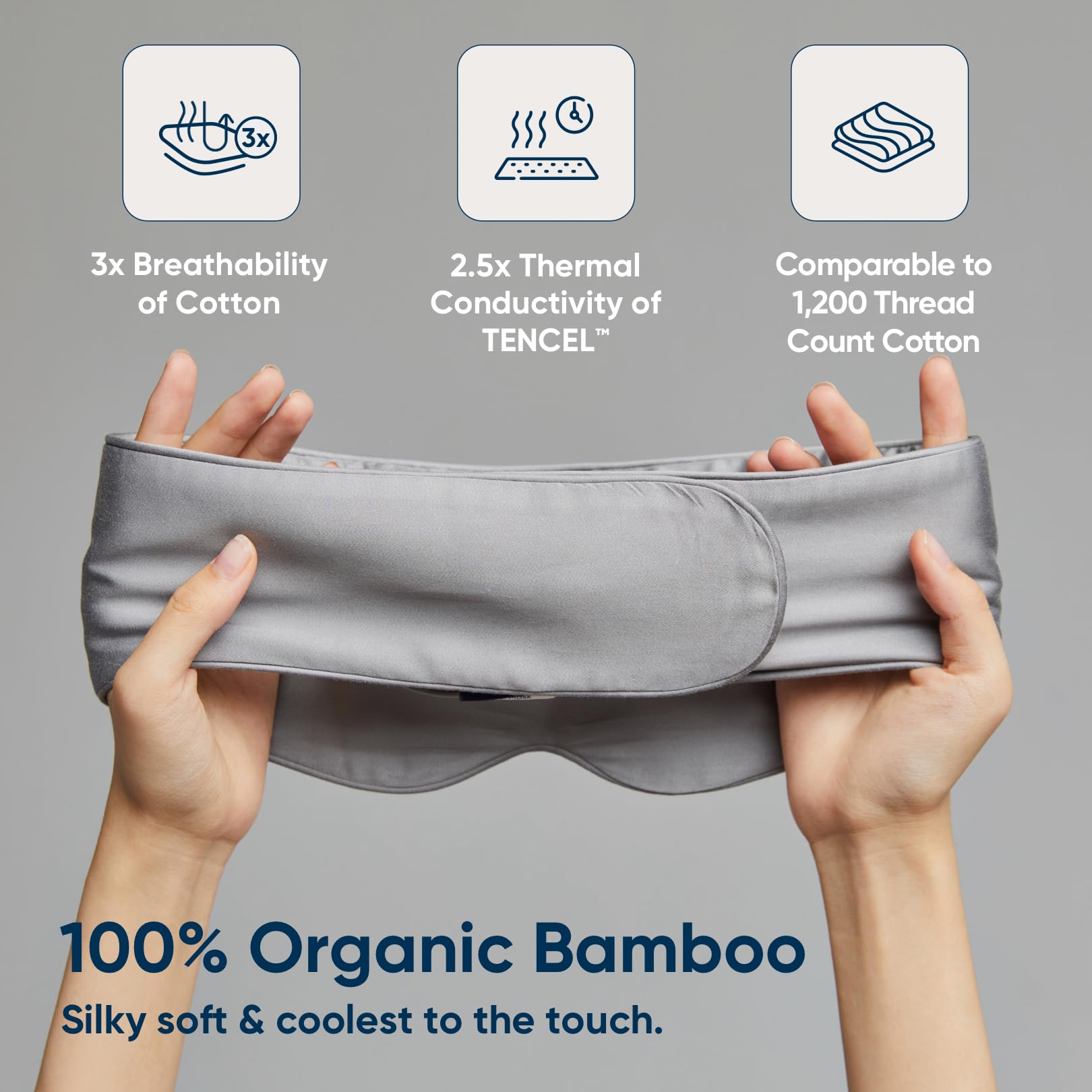Vesta Antifaz para dormir de viscosa de bambú 100%, suave y sedoso, ajustable, tamaño completo para un oscurecimiento total, perfecto para dormir, viajar y siesta, incluye bolsa de viaje y caja de