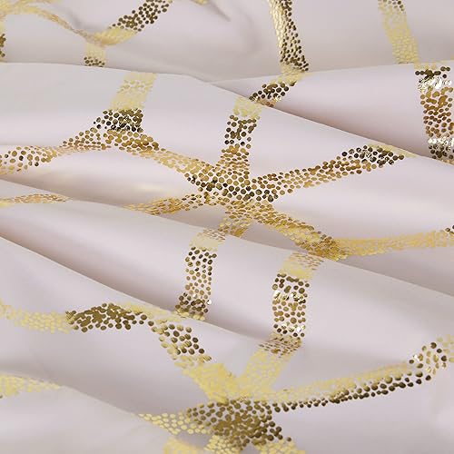 Miniatura 8 de Comfort Spaces Vivian - Par de cortinas opacas para ventana, diseño geométrico metálico, cortina de bloqueo de luz con aislamiento térmico para