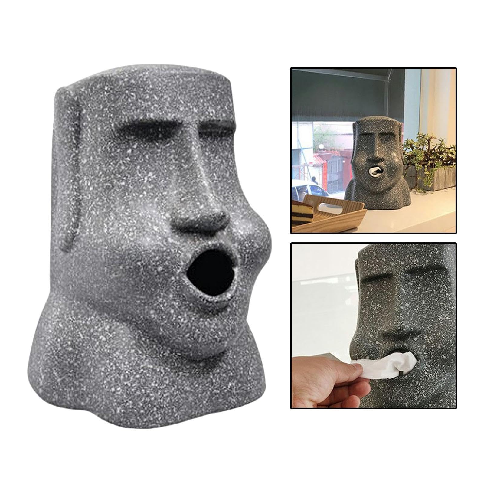 Boîte à mouchoirs décorative Moai alliant art et praticité, idéale