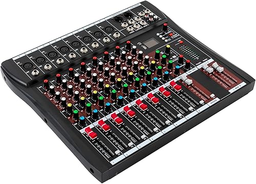 Miniatura 2 de TFCFL Interfaz de audio USB, mezclador de audio profesional, placa de sonido, consola de sistema de escritorio, interfaz de 8 canales, entrada de