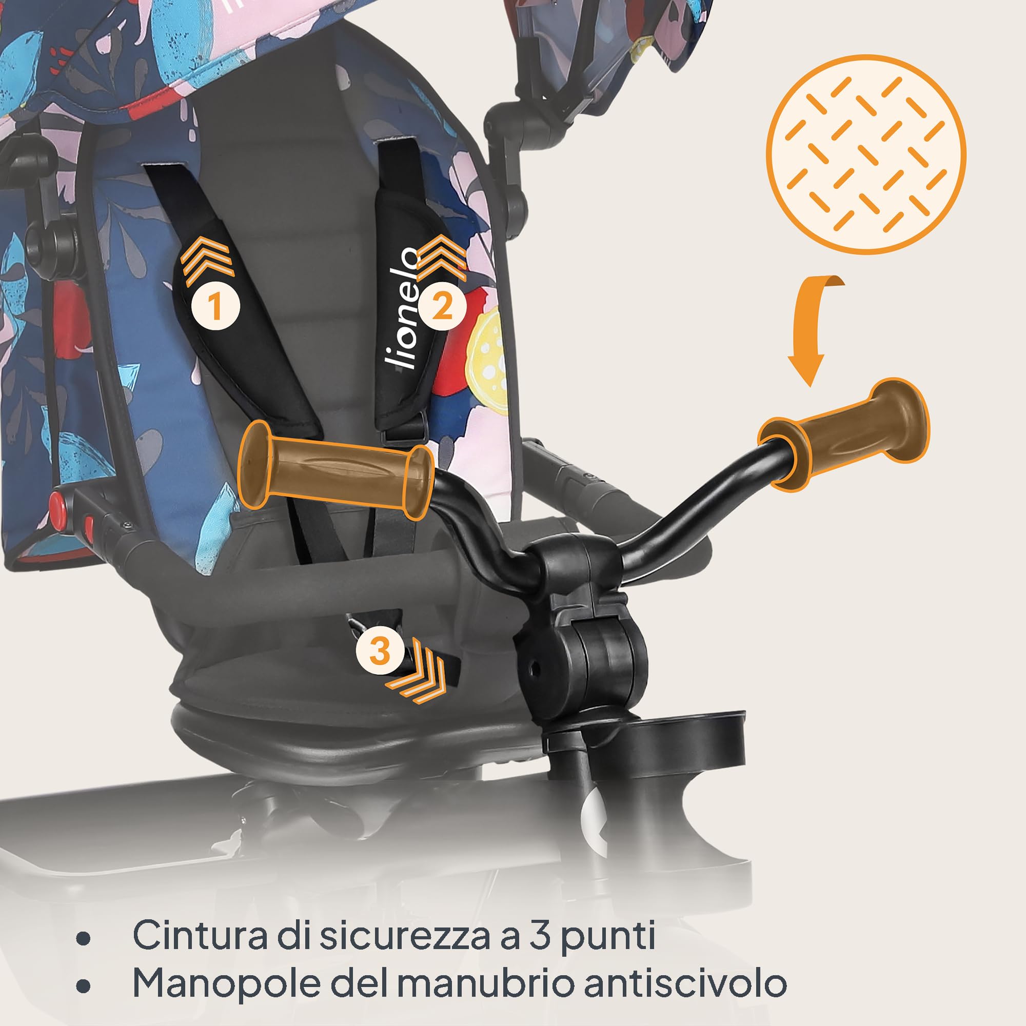 Lionelo Haari 2 in 1 Triciclo bici e passeggino fino a 25kg, Pieghevole, Fronte mamma e fronte strada, Regorabile compatto con Borsa e portabibite, Cinture a 3punti Triciclo per bambini da 1 a 5 anni
