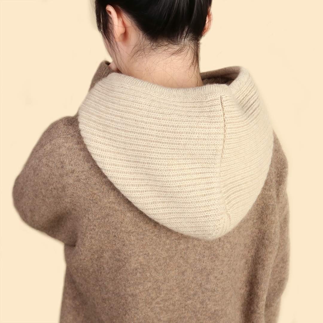 Sciarpa con Cappuccio balaclava in 100% Cashmere – Morbido Scaldacollo Loop con Cappuccio per Donna e Uomo