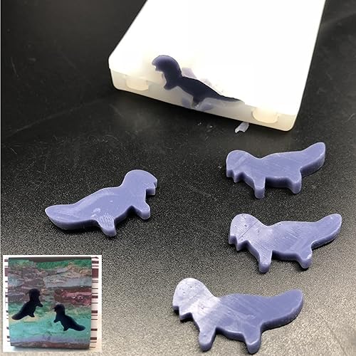 Miniatura 5 de Columna de tubo de dinosaurio Molde de jabón de silicona Vela Molde de pastel de caramelo de chocolate Insertar suministros de fabricación de jabón