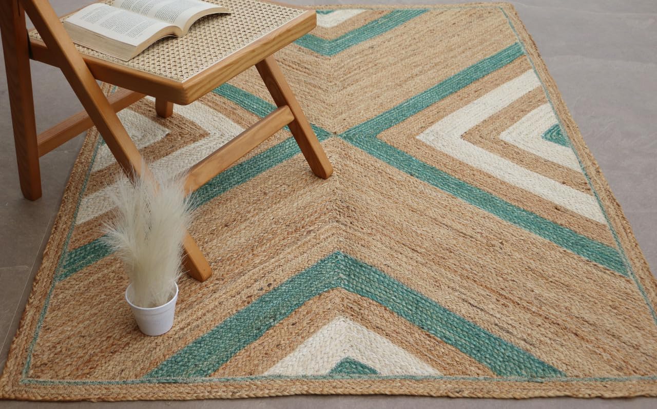 Bexford Handmade Natural Fiber Traditional Area Rug – Soft Texture, Durable Weave, Decorative Rug for Living Room & Bedroom