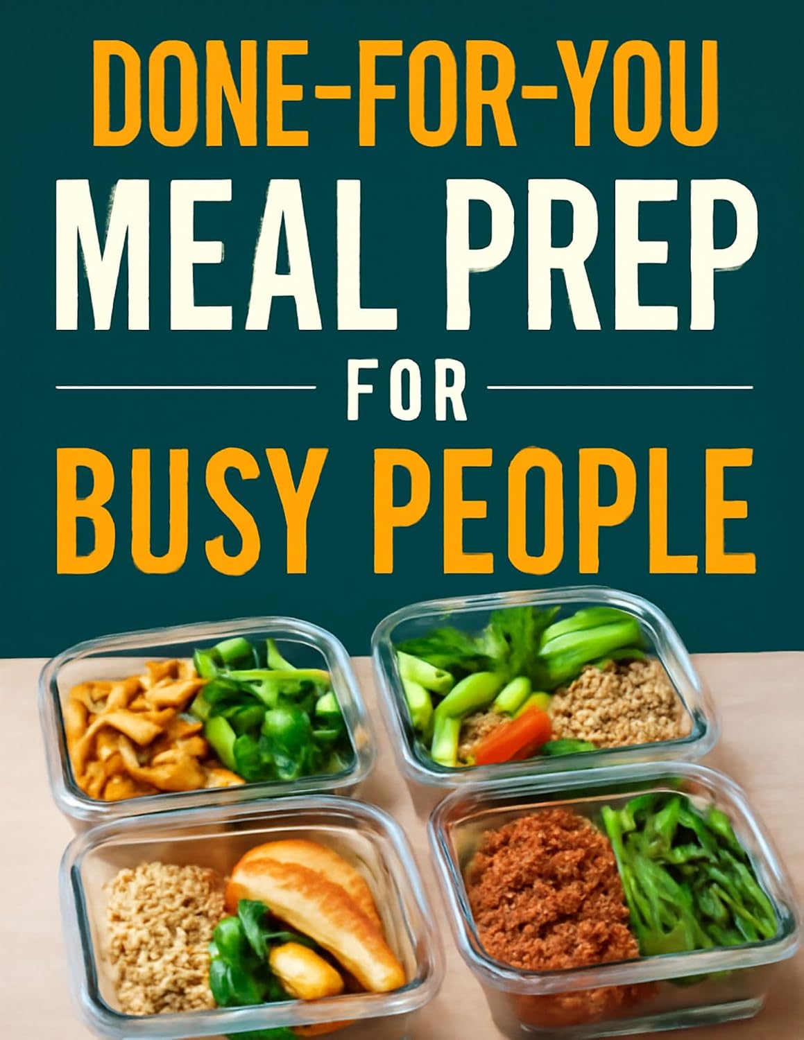 DONE-FOR-YOU MEAL PREP FOR BUSY PEOPLE: 5 weeks of Simple Recipes, Smart Routines, Eat Healthy, and Time-Saving Hacks without Losing Your Mind