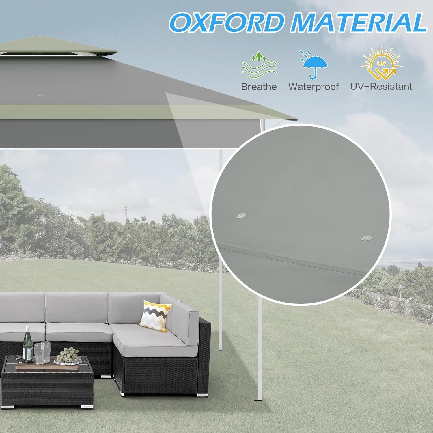 Gazebos on Clearance 11x11-Feet Easy Instant Pop Up Canopy Sidewalls Shade Lightweight Folding Portable Outdoor Clearance Patio Tent Waterproof Anti Uv Outdoor Exhibition Heavy Duty (Grey-Green)