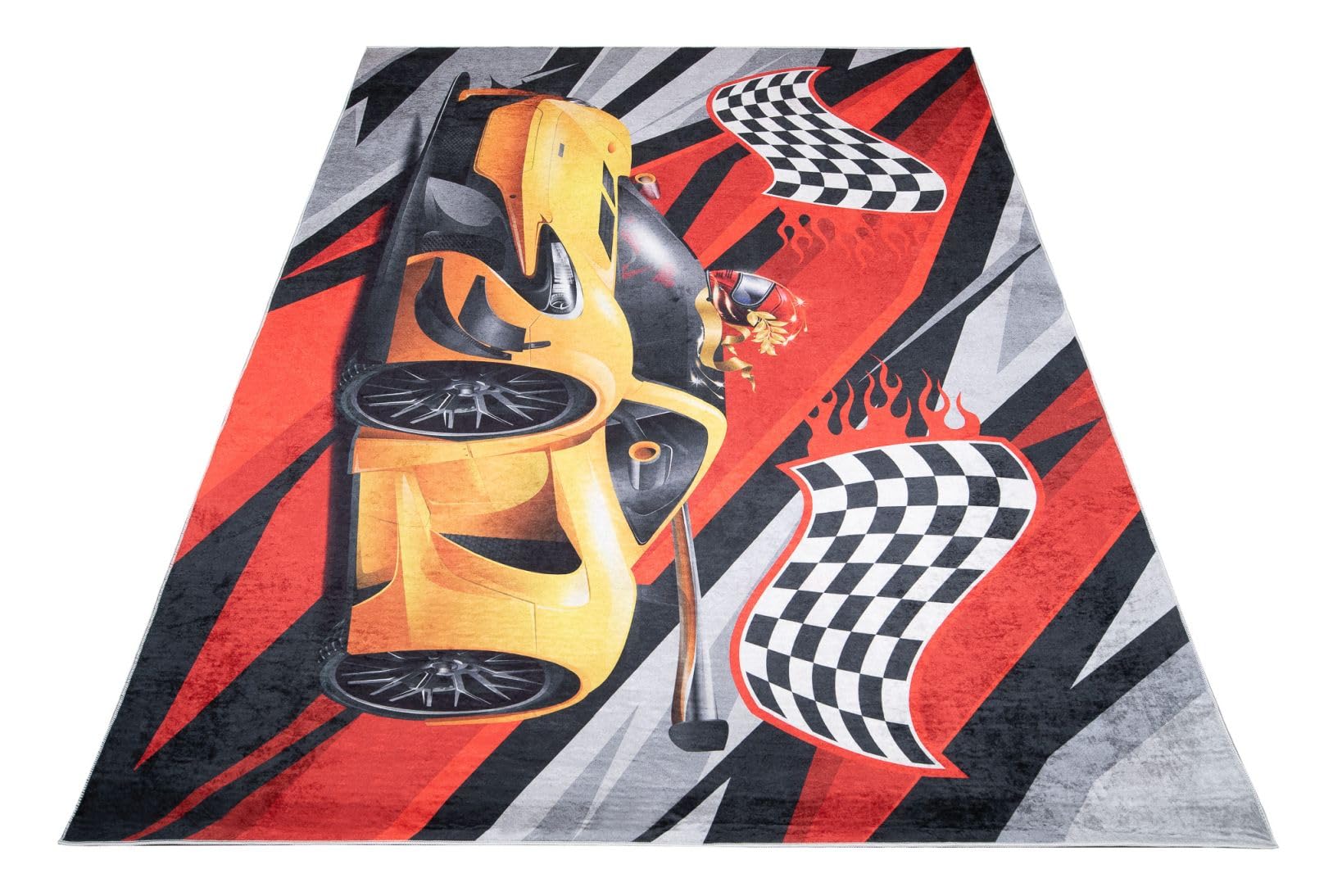 Mazovia Kinderzimmerteppich Antirutsch - Waschbar bis 30 Grad - Panda Tiere - Kurzflor Kinderteppich für Kinderzimmer - ÖKO-TEX Zertifiziert - Rot 120 x 170 cm