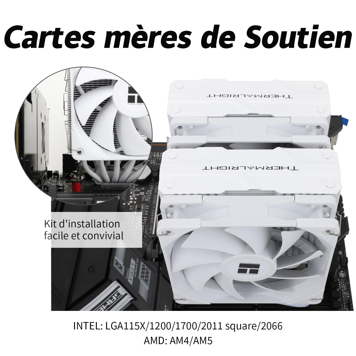 TR Peerless Assassin 120 White - Enfriador de aire para CPU (6 tubos de calor, doble ventiladores TL-C12W de 120 mm PWM, tecnología AGHP, para AMD AM4 AM5, Intel 1700/1150/1155/1200/2011)