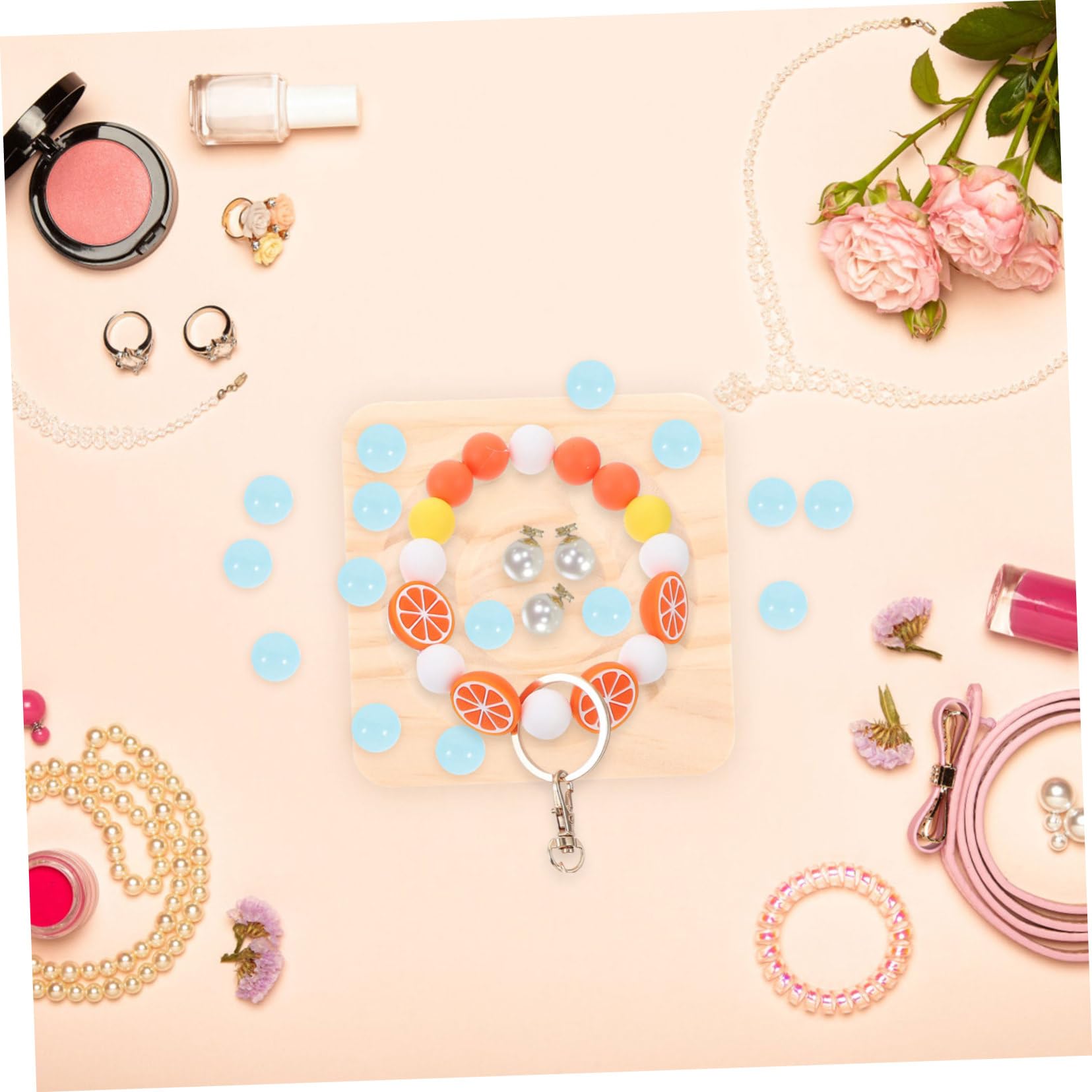 Lurrose 900 Stück Glasperlen für Schmuckherstellung Blaue Runde Spacer-perlen mit Großem Loch DIY Schmuckzubehör für Halsketten und Armbänder für Bastelprojekte und Großpackung
