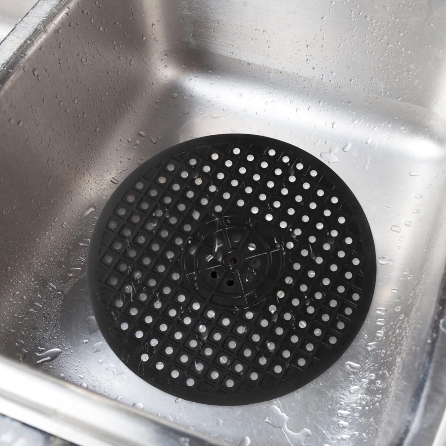 UPKOCH 2pcs Round Kitchen Sink Mat Drying Pad for Counter Non-Slip Quick Drain Easy to Roll