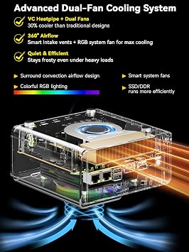 GMKtec AI Mini PC Ultra 9 285H (Turbo 5.4GHz) 64GB DDR5 1TB PCIe 4.0 SSD Mini Gaming Computer 3X M.2 Expansion Slots, Oculink, Quad Screen 8K Display EVO-T1