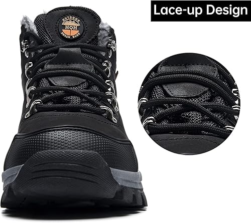 Vista 2 de Jinta Shoes - Botas de nieve impermeables, para hombre y mujer, con forro de piel, antideslizantes, botas al tobillo para hacer senderismo