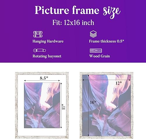 Miniatura 2 de TWING Paquete de 3 marcos de 12 x 16 pulgadas, marco de fotos grande para galería de fotos de 8.5 x 11 pulgadas con paspartú o de 12 x 16 pulgadas