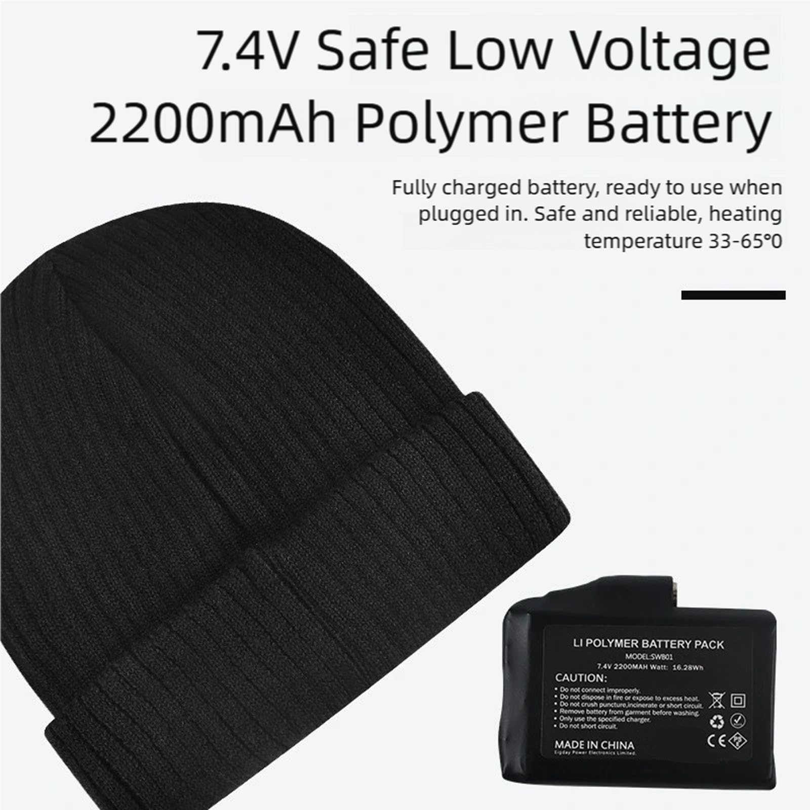 Gorro térmico recargable con tecnología de calefacción lejana que promueve la circulación sanguínea para el trabajo de invierno y para jugar, gorro de ciclismo con LED