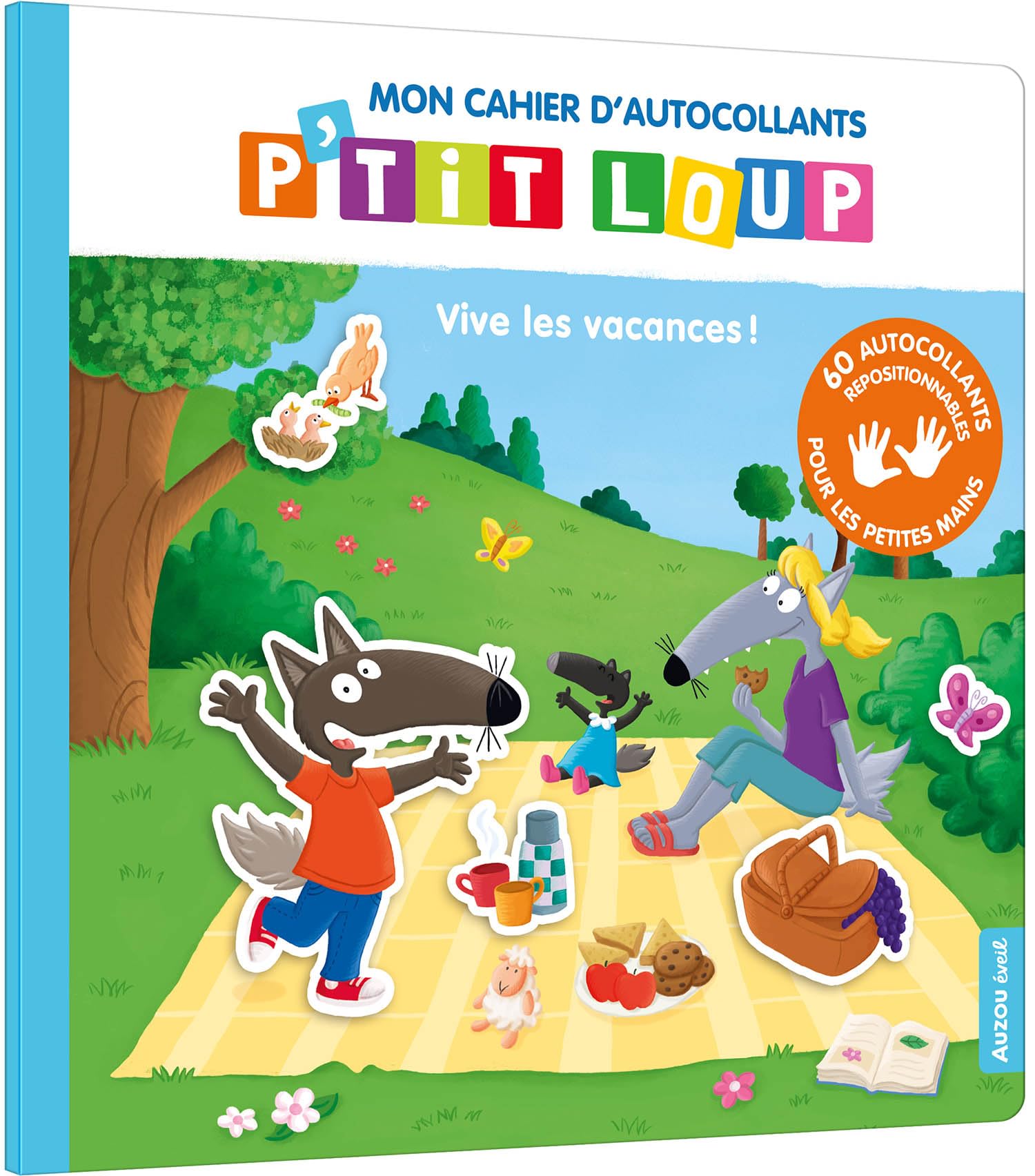 MON CAHIER D'AUTOCOLLANTS P'TIT LOUP - VIVE LES VACANCES !: Avec 60 autocollants repositionnables