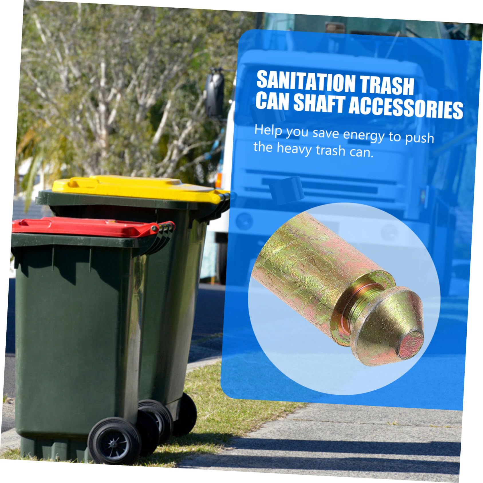 BESPORTBLE Eje de Acero Sólido 55 Cm para Cubo de Basura Accesorio Resistente para Bote de Basura Exterior Soporte Duradero para Contenedores de Repuesto Práctico para Residuos