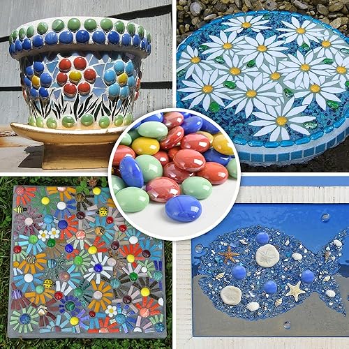 Miniatura 3 de Cuentas de cristal de mármol plano de 1 libra para acuario, suculenta, decoración de jardín, proyecto de manualidades, pecera