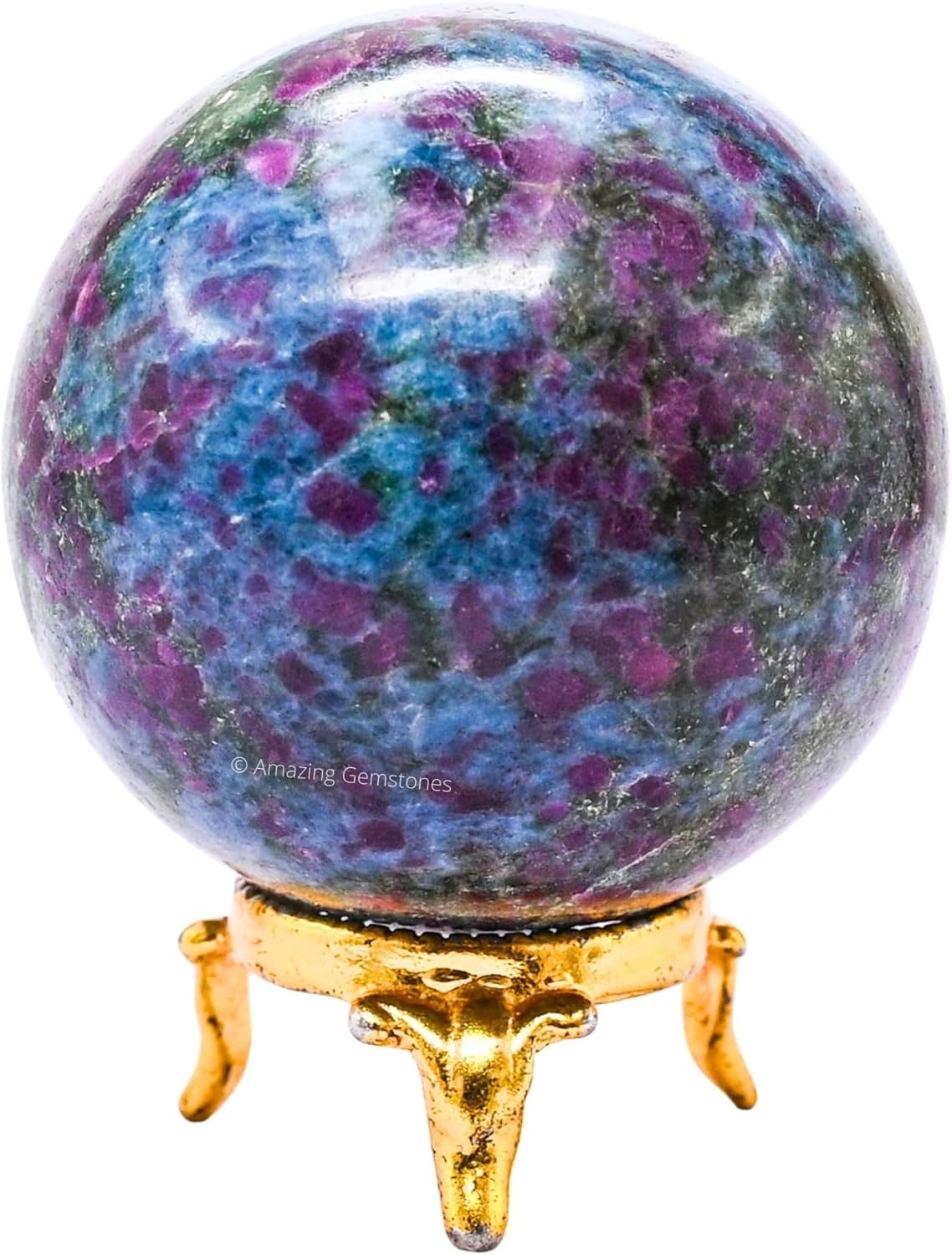 Amazing Gemstone Ruby Kyanite Crystal Ball with Stand - 2.5 Inches Large Crystal Sphere Meditation Balls for Witchcraft and Decorative Balls