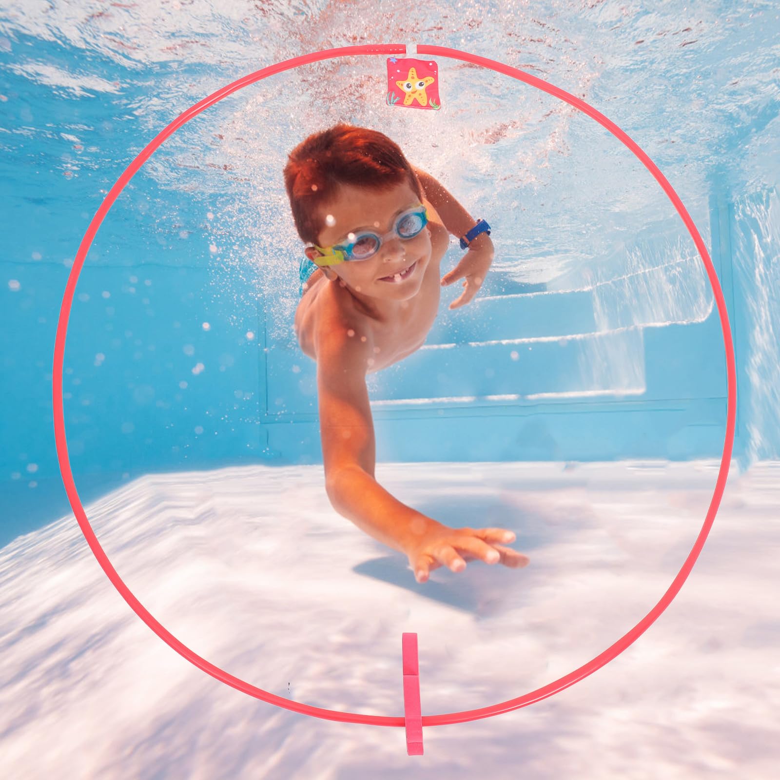 Lot de 3 Jouets de Plongée pour Garçon et Filles en Abs et Nylon, Anneaux de Piscine Résistants, Jeux Aquatiques Sûrs pour Améliorer Les Compétences de Natation en Famille