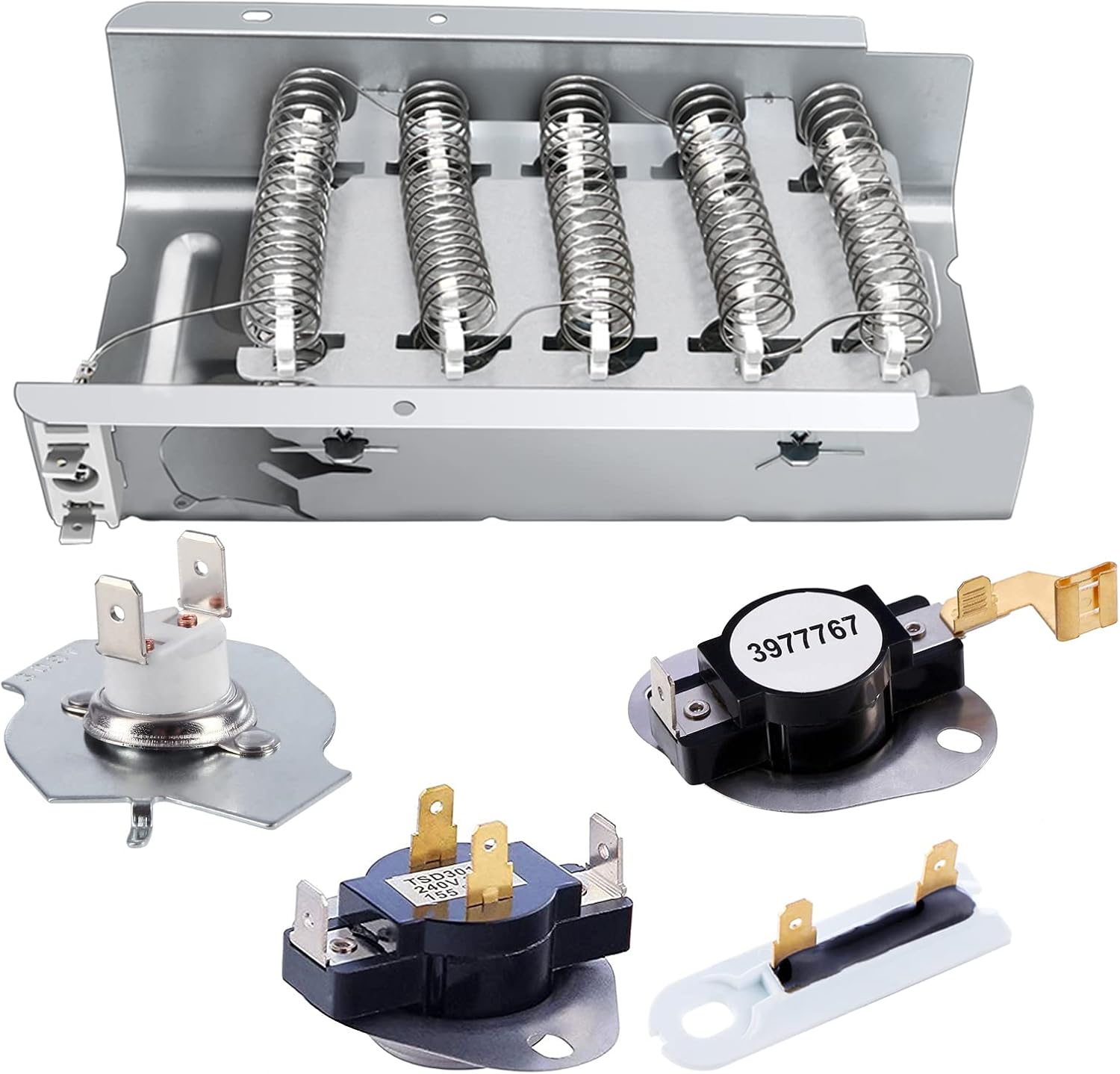279838 Dryer Heating Element 3977767 Dryer Heating Element Kit 3387134 Dryer Thermostat & 3977393 Thermal Fuse Compatible Fit For Whirlpool & Kenmore & maytag dryer heating element