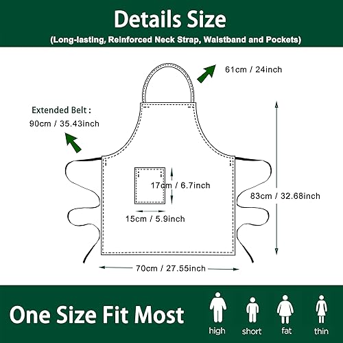 Miniatura 2 de 5 Pack Black White Apron, Chef Servers Waitress Aprons with Pockets for Men Women, Professional Work Apron