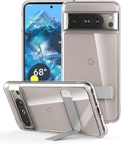 Miniatura 9 de Suzii Funda para Samsung Galaxy S24 Ultra Clear con soporte, TPU transparente de policarbonato duro parte trasera delgada, anti-amarilleamiento,