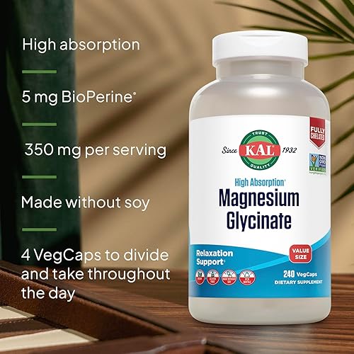 Miniatura 10 de KAL Glicinato de magnesio 350 mg 160 CT