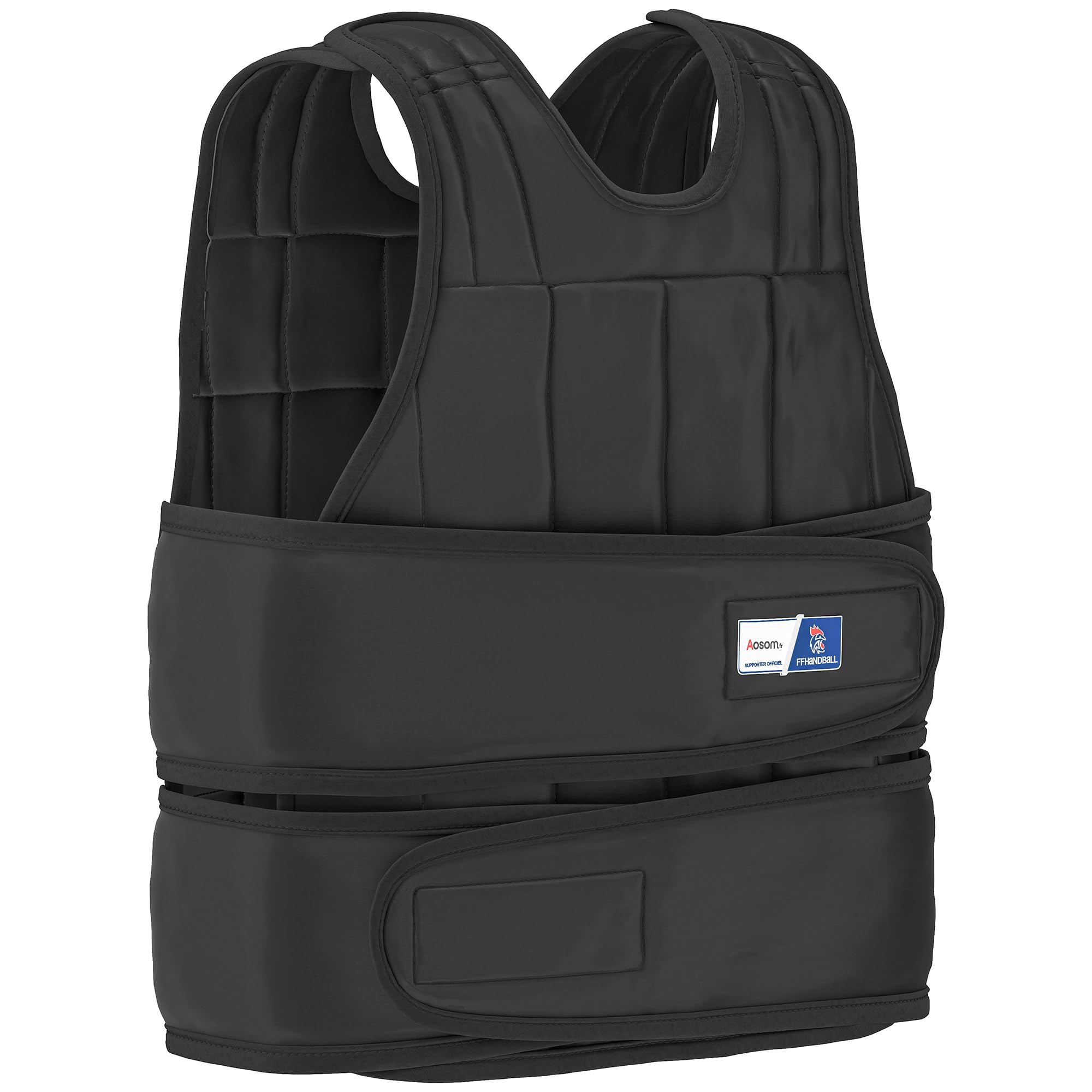 HOMCOM Gilet lesté réglable - Aosom.fr x FFHandball - veste lestée 20 Kg max. poids amovibles entrainement musculation exercice boxe oxford
