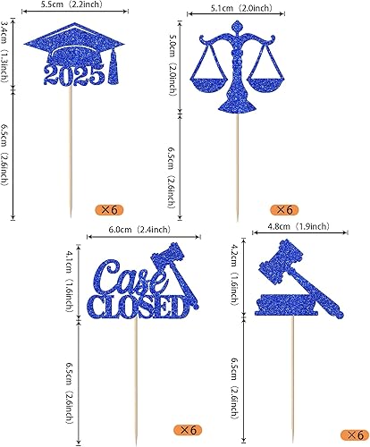 Miniatura 436 de Paquete de 24 adornos dorados para cupcakes de graduación 2025 con purpurina So Proud of You Done Diploma Graduation Cap Cupcake Picks Class of 2025