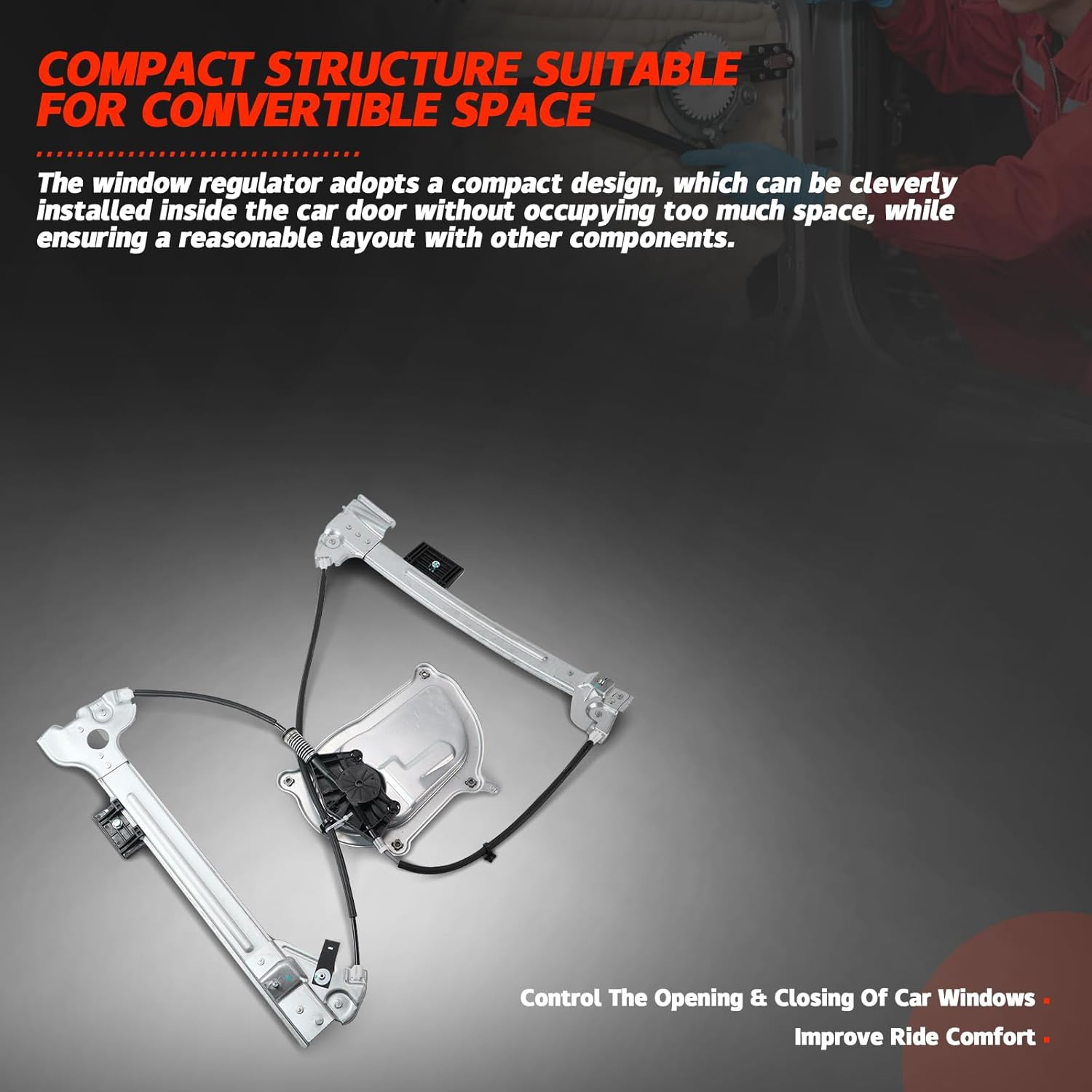 Front Driver Side Door Power Window Regulator Compatible with Volkswagen VW Beetle Convertible 2003-2010 Replaces 1Y0837461F 1Y0837461B 740-084(Left)