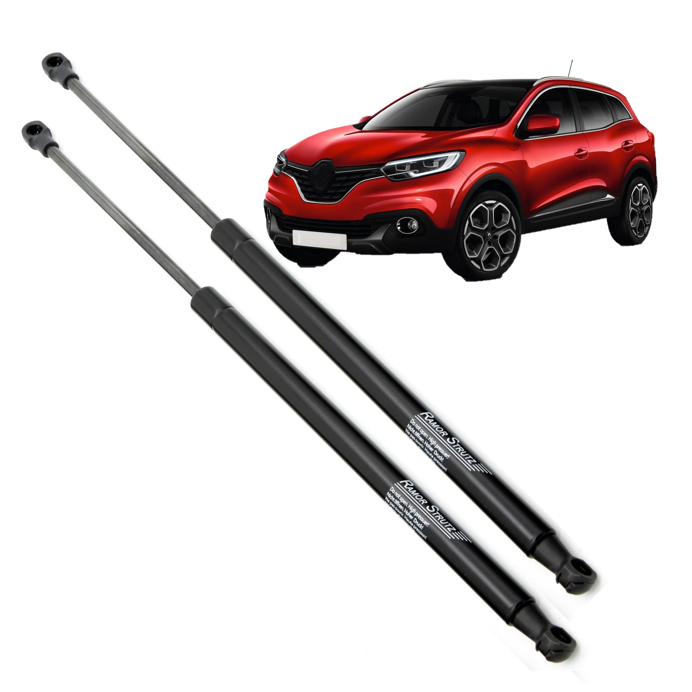 2x Molle a Gas Compatibile con Renault Kadjar 2015-2022. Ammortizzatore Pistoncini Cofano Posteriore Sostituzione per 904514584R e altri.