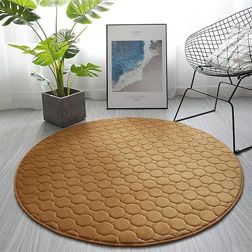 Miniatura 6 de Icegrey Alfombra redonda de espuma viscoelástica, alfombra decorativa para dormitorio, sala de estar, alfombra circular antideslizante para