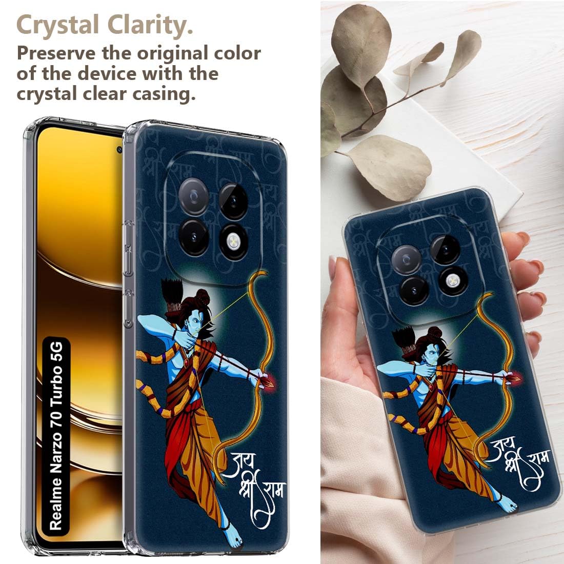 Fashionury Soft Silicone Designer Printed Full Protection Printed Back Case Cover for Realme NARZO 70 Turbo 5G -D2094