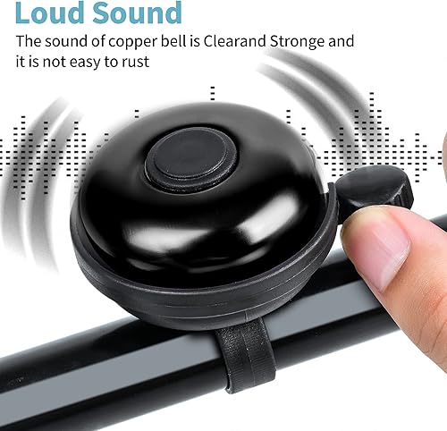 Miniatura 3 de Campana de bicicleta clásica, campana de bicicleta de aluminio, sonido nítido y claro para bicicleta para adultos y niños