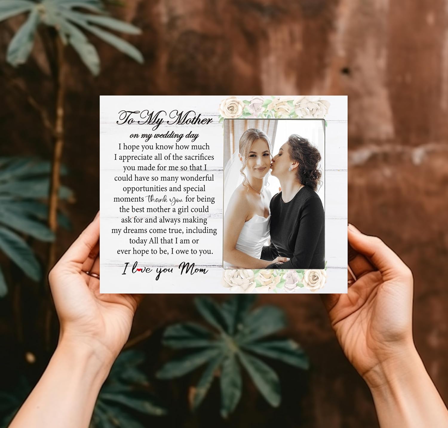 To My Mother on My Wedding Day Picture Frame from Daughter, Gift for Mom of the Bride Photo Frame, Thank You Gift for Mom, 4x6 inch Photo - Image 2