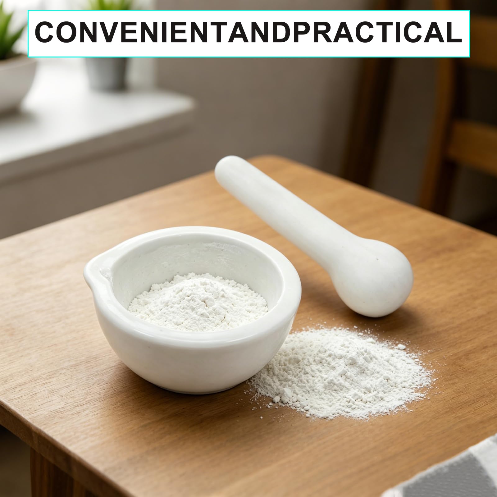 Mortero de porcelana mini trituradora manual para ajo especias hierbas resistente utensilios de cocina blanco
