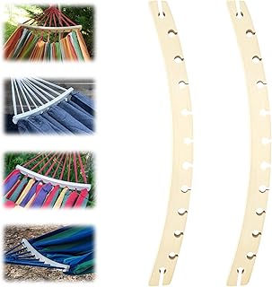 2pcs 12 Hole Detachable Wooden Hammock Spreader Bars, Durable Replacement Accessories Bars for Outdoor Hanging Hammocks Durable