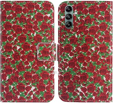 Rose Stain Resistant Pouch Protective Stylish Cover Case Silicone TPU Silicone Stand Leather Synthetic Leather Samsung Galaxy A15 5G 6.5 inch Card Storage Cover Wallet Case Folio