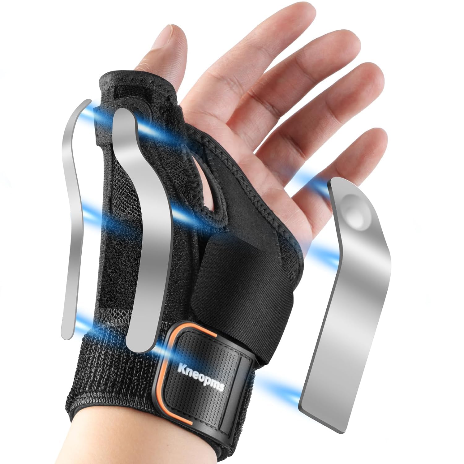 New Upgrade Thumb Brace with Splints for Palm & Wrist Stabilizer 3 Adjustable Straps,Pain Relief for Carpal Tunnel,Arthritis,Sprain,Tendonitis,Left & Right Hand,Adjustable,Breathable (Black, Small, Right)