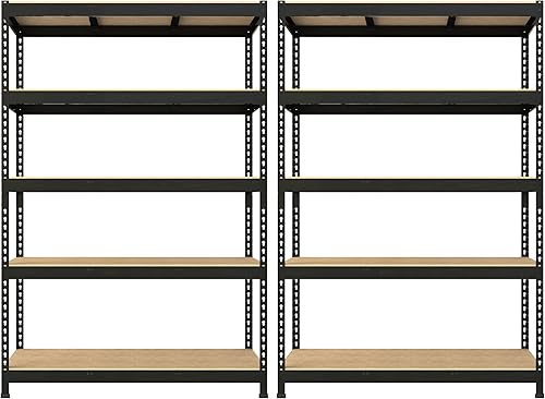 Prilinex Estantes de almacenamiento resistentes de 48 pulgadas de ancho x 24 pulgadas de profundidad x 72 pulgadas de alto, 2 paquetes de estantería