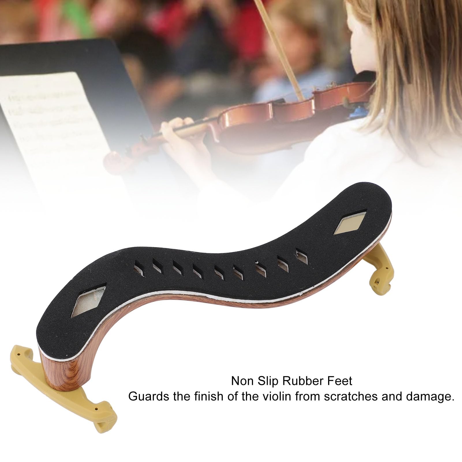 Reposapiés para Violín, Reposapiés Ajustable para Violín, Almohadilla de Soporte, Reposapiés Antideslizante para Violín para Práctica (3/4-4/4)