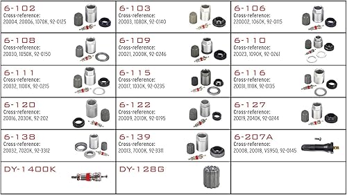 Miniatura 2 de Dynamic DY-TPMS-16-A TPMS Kit de reparación surtido para la mayoría de vehículos nacionales e importados, kit de 400 piezas