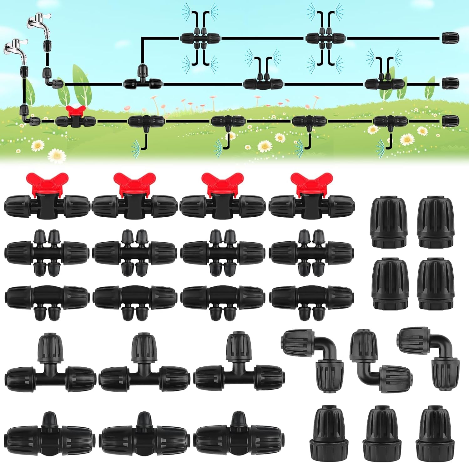 10PCS Drip Irrigation Barbed Coupling Fittings Kits - View #10