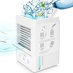 Evaporative Air Cooler 5000mAh Battery Operated Personal Portable Air Conditioner Fan & Humidifier for Room Office Table O...
